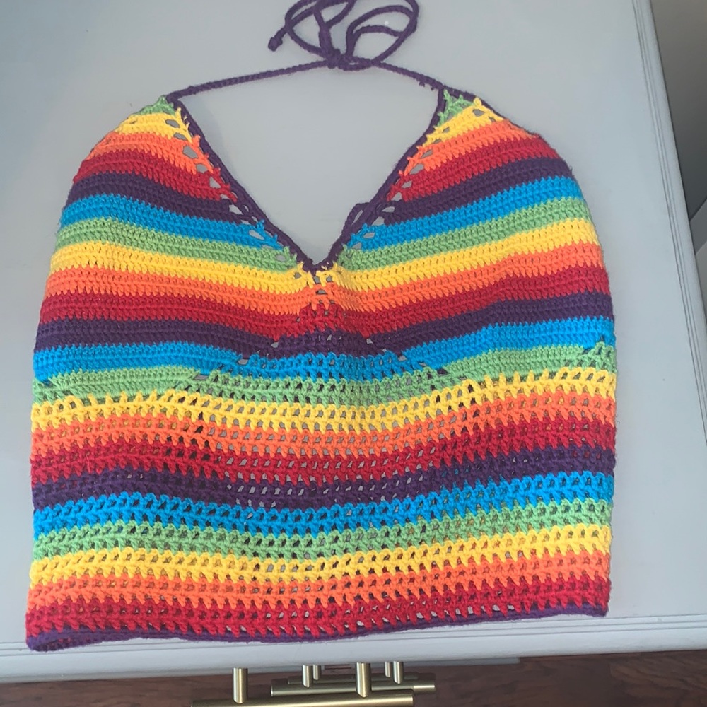 Ralph Lauren rainbow crochet crop top